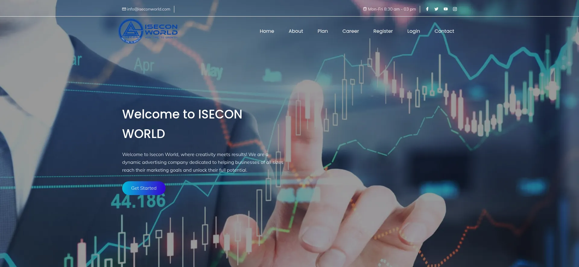 Website screenshot of Iseconworld.com