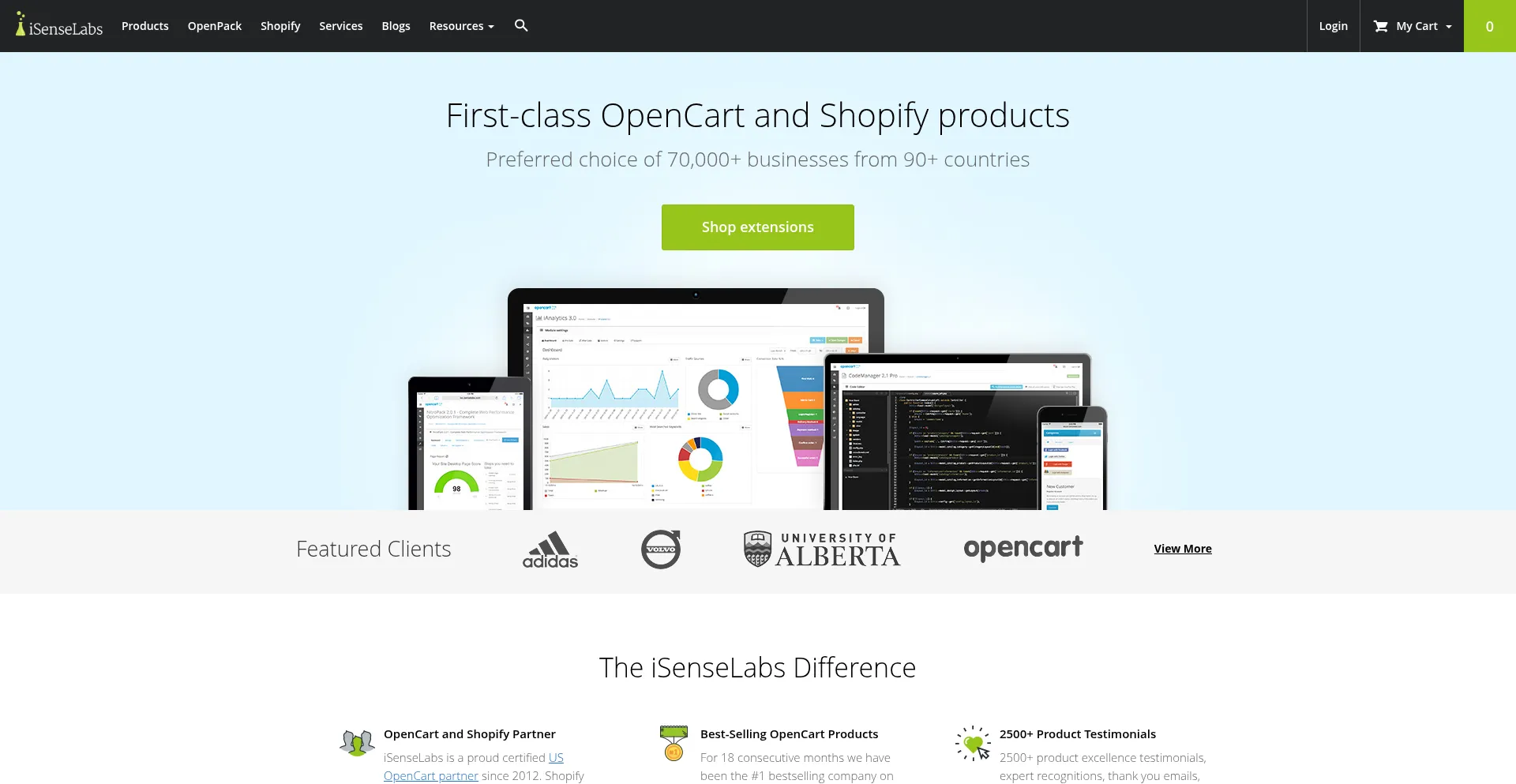 Website screenshot of Isenselabs.com