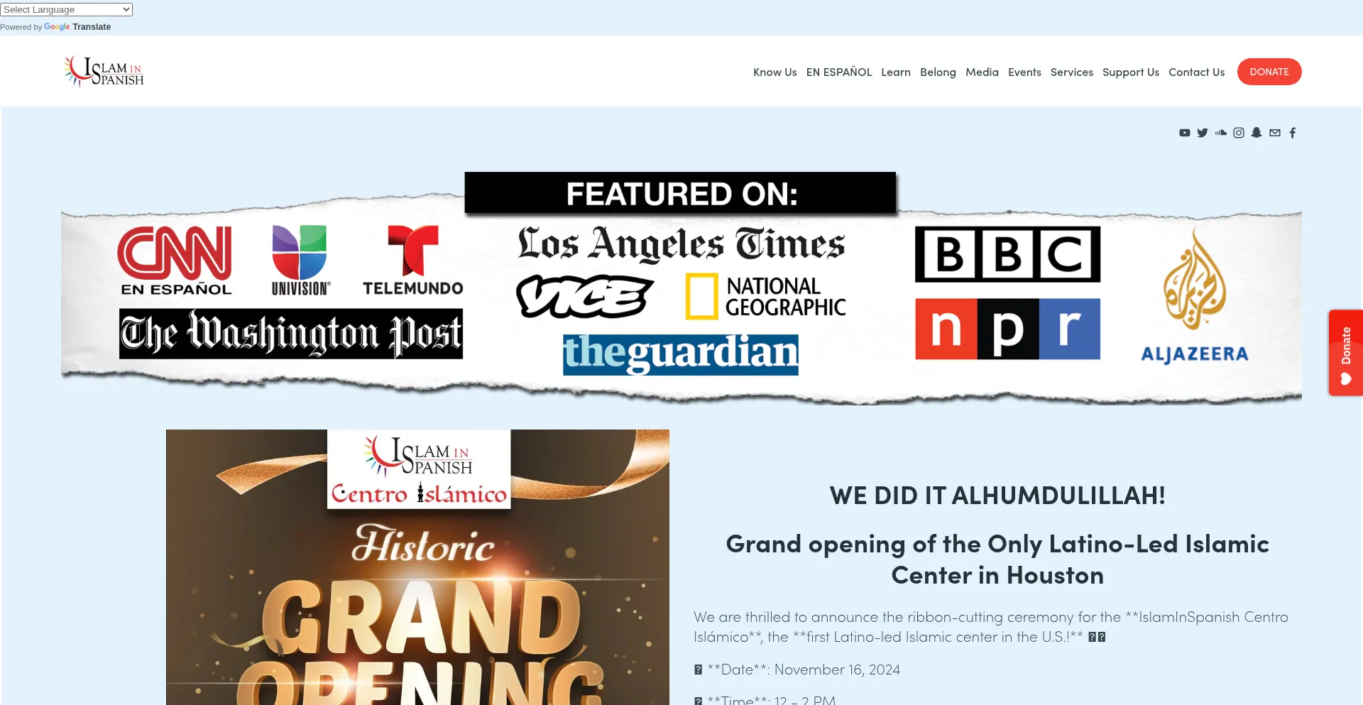 Website screenshot of Islaminspanish.org