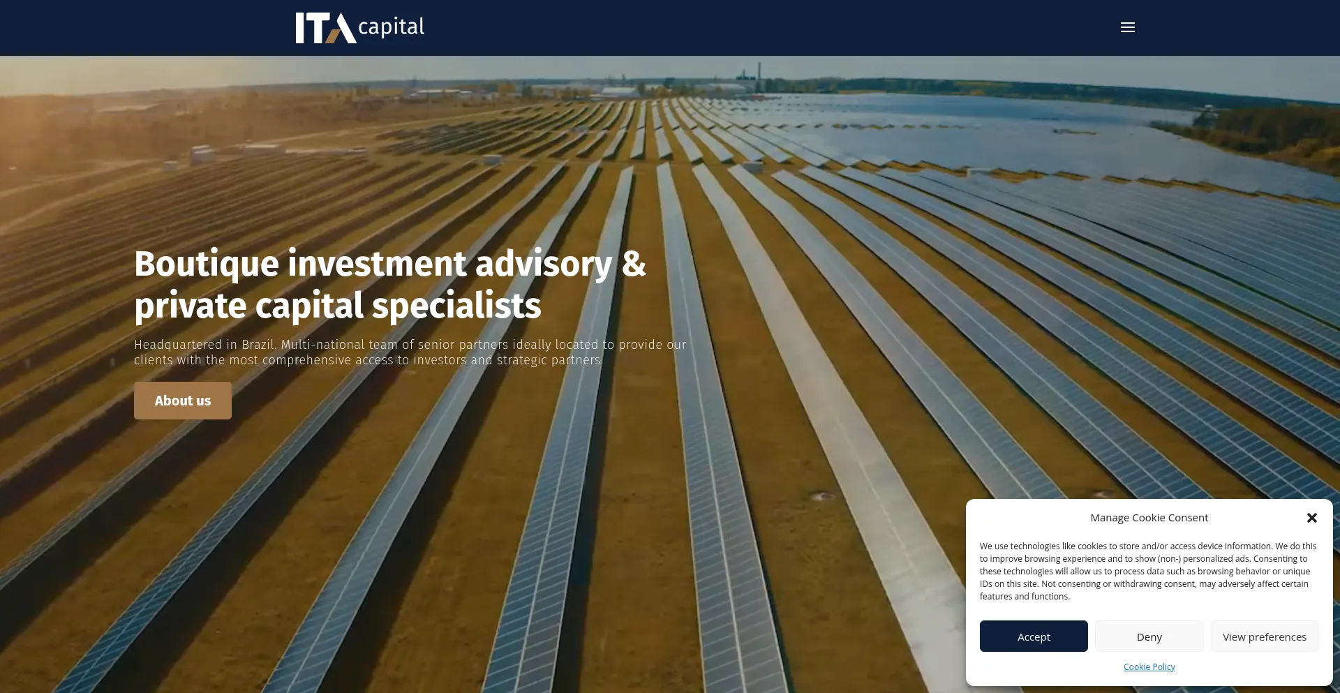 Website screenshot of Ita-capital.com