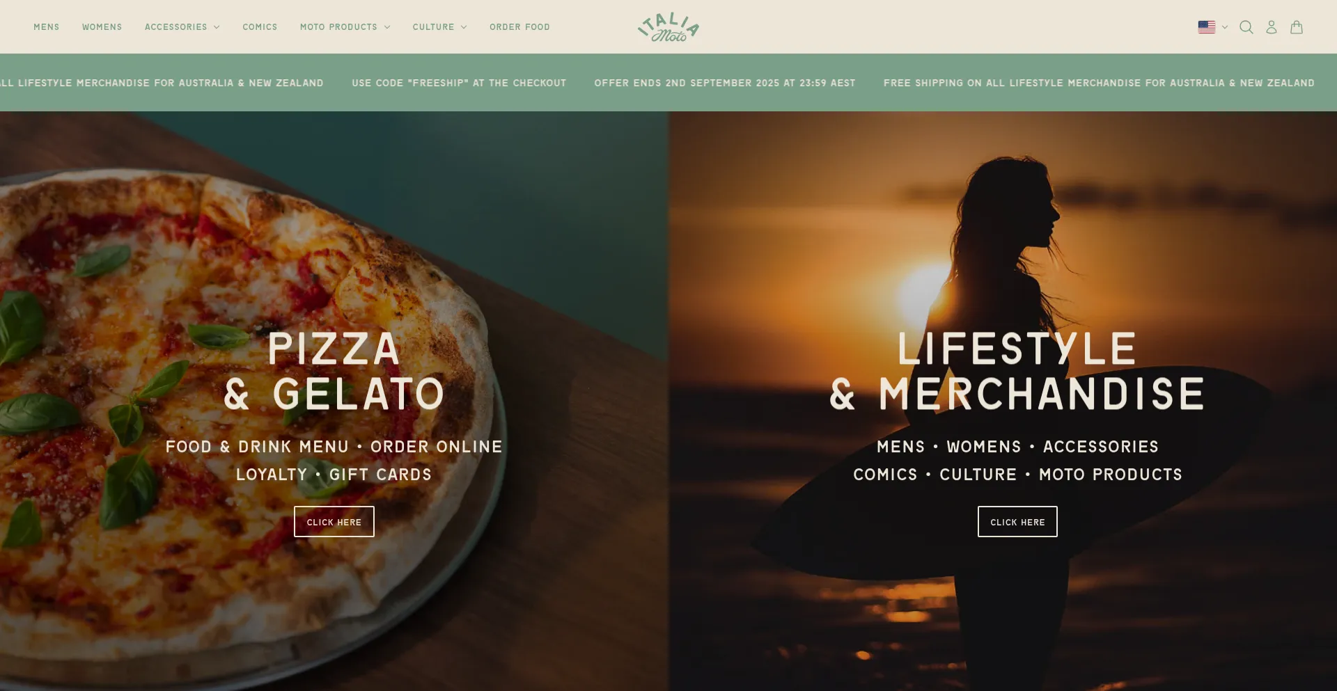 Website screenshot of Italiamoto.com