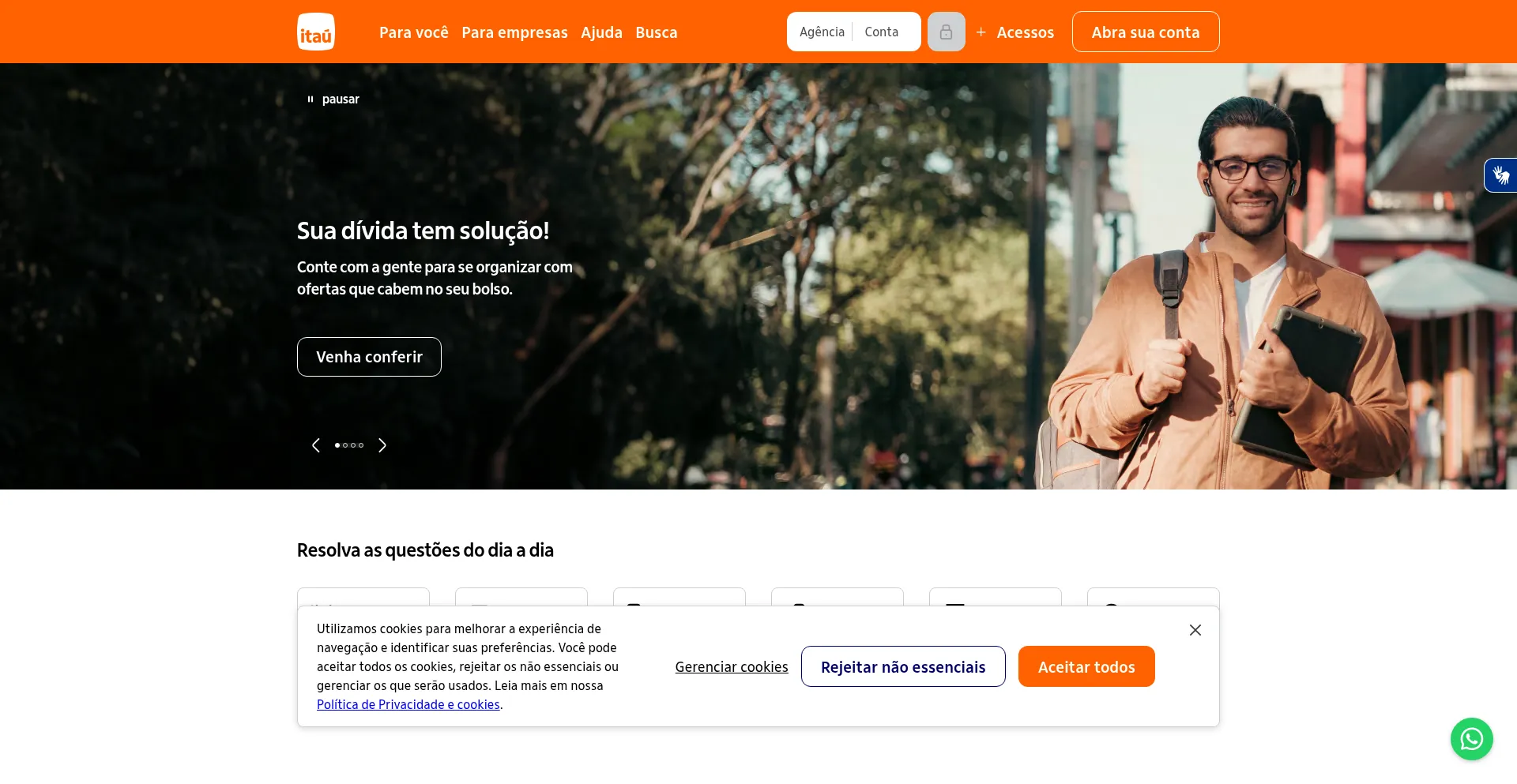 Website screenshot of Itau.com.br