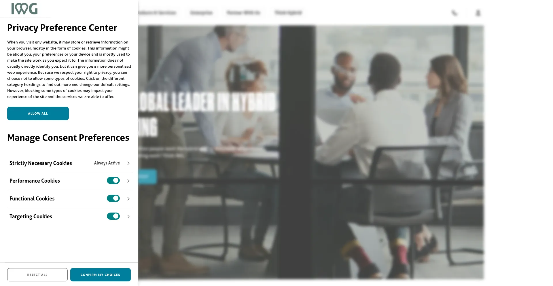 Website screenshot of Iwgplc.com