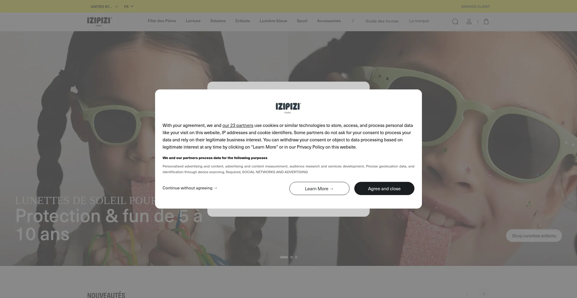 Website screenshot of Izipizi.com
