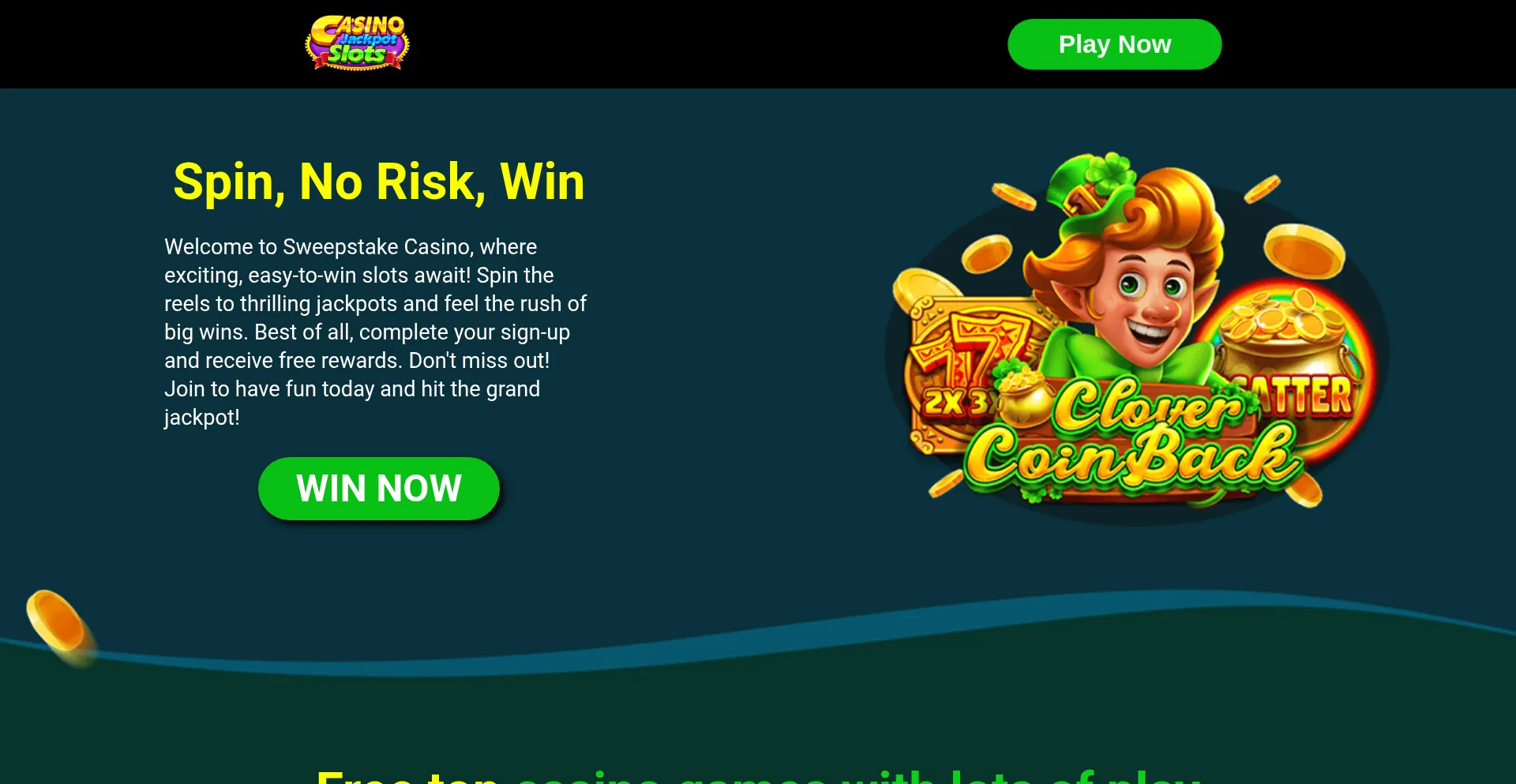 Website screenshot of Jackpotcash777.com