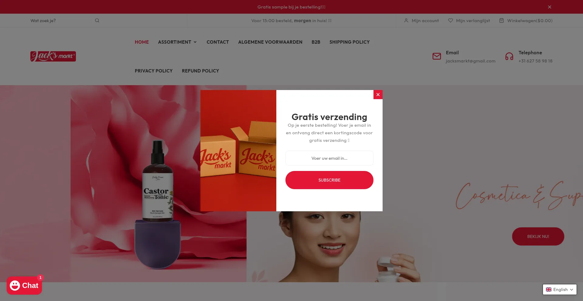 Website screenshot of Jacksmarkt.com