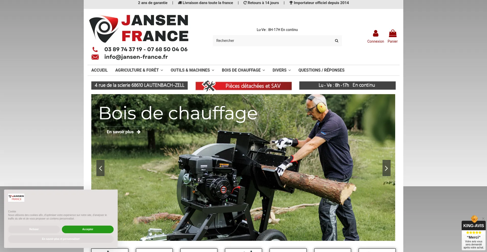 Website screenshot of Jansen-france.fr