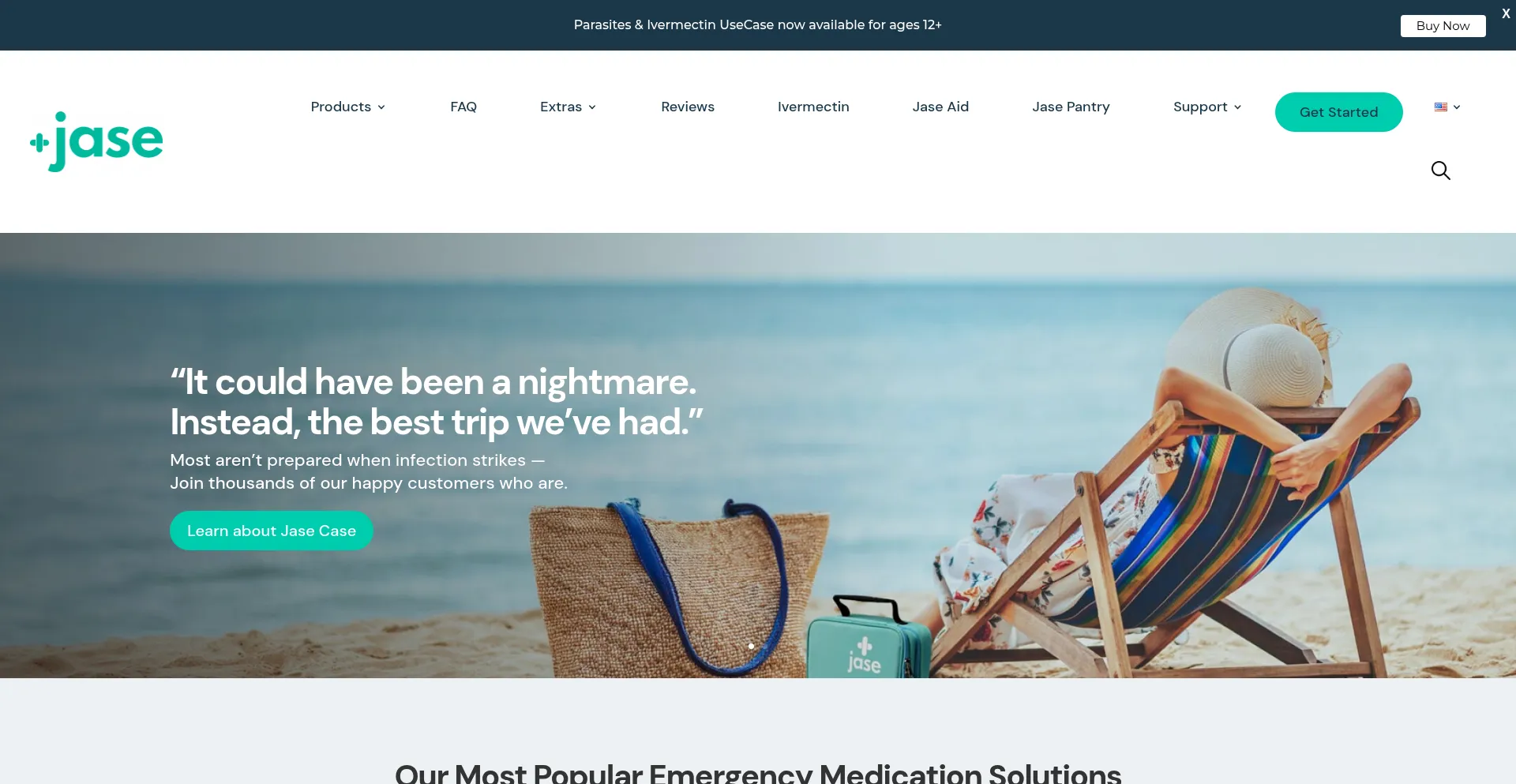 Website screenshot of Jasemedical.com