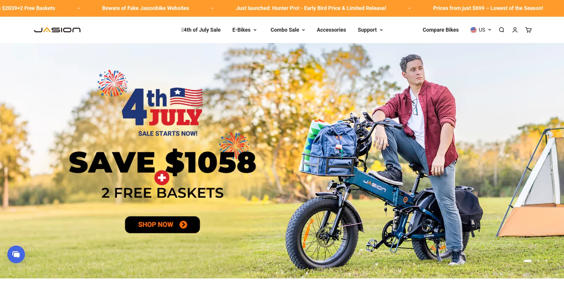 Website screenshot of Jasionbike.com