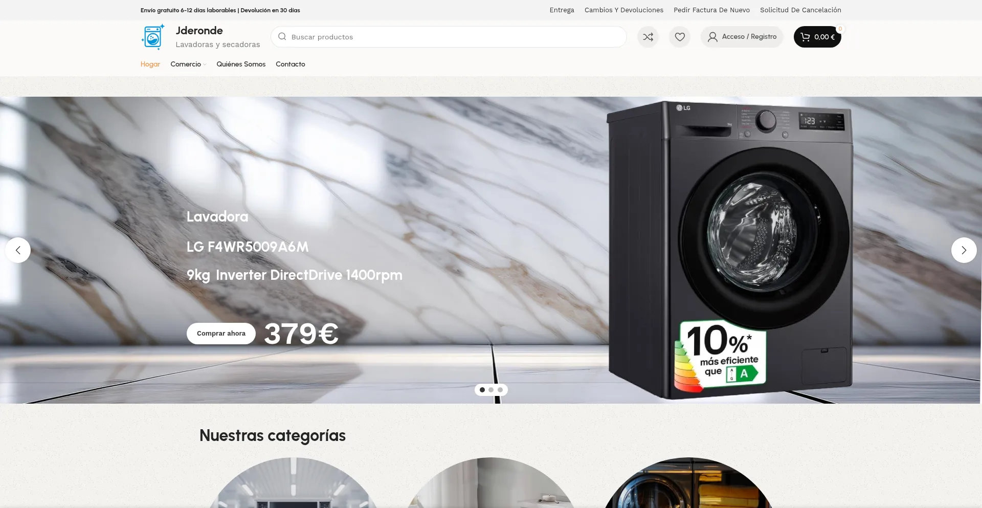 Website screenshot of Jderonde.eu