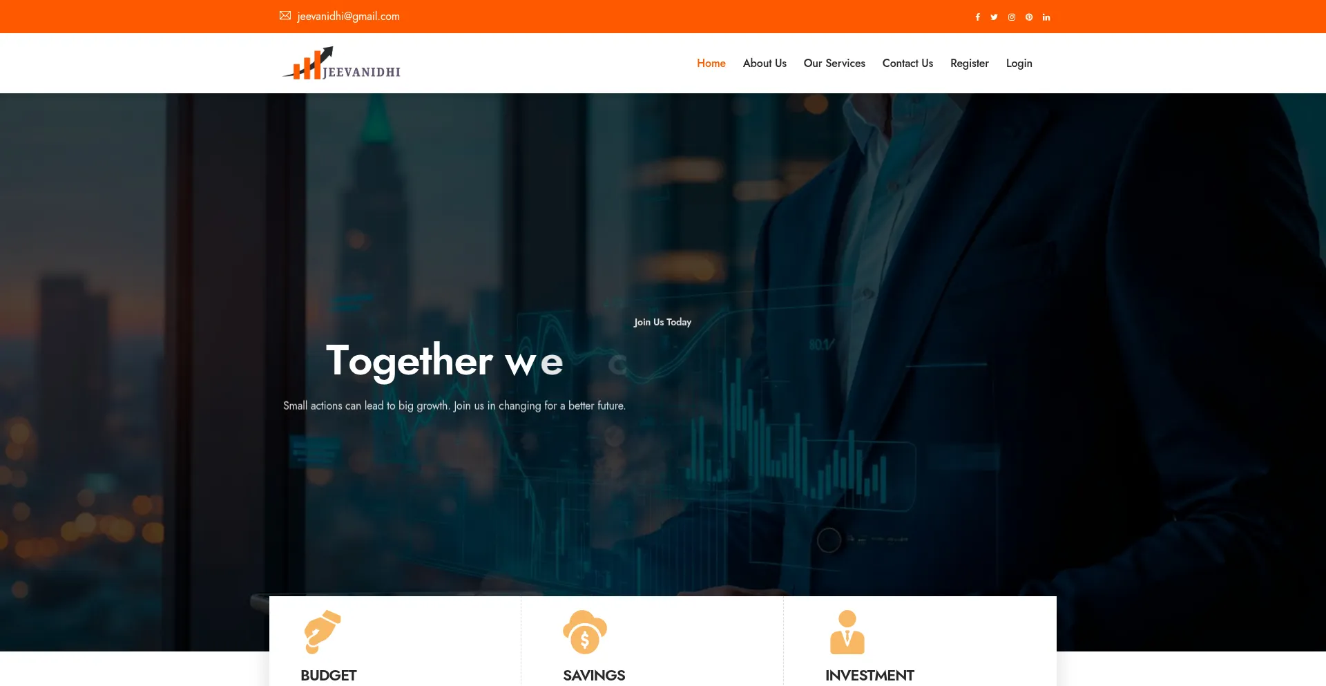 Website screenshot of Jeevanidhi.com