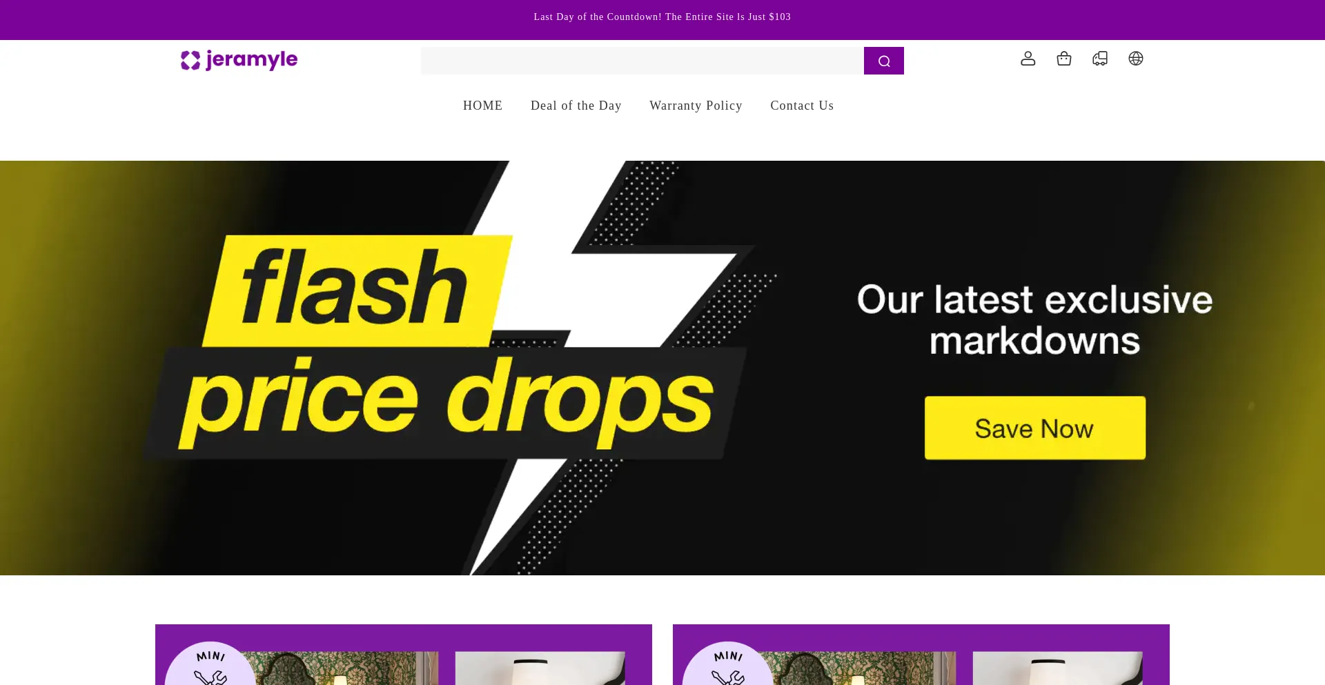 Website screenshot of Jeramyle.store