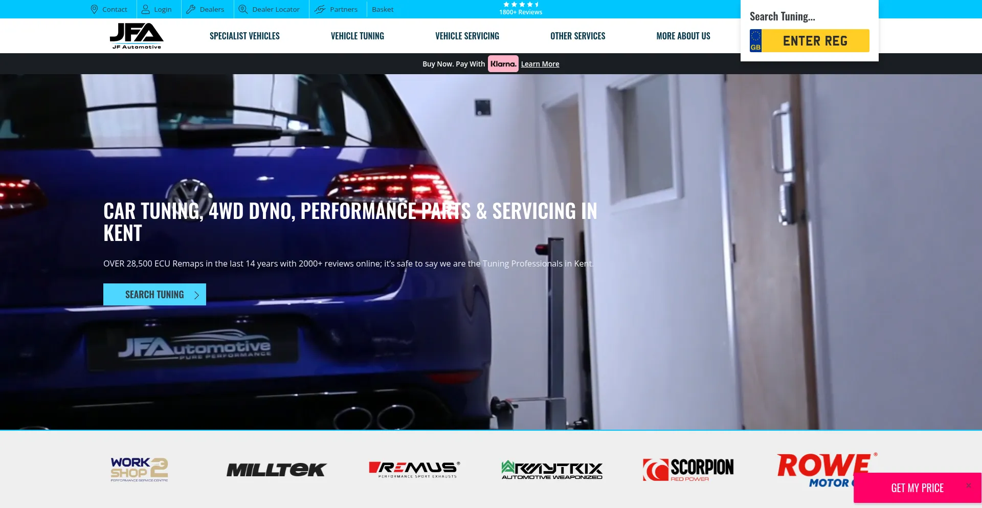 Website screenshot of Jfautomotive.co.uk