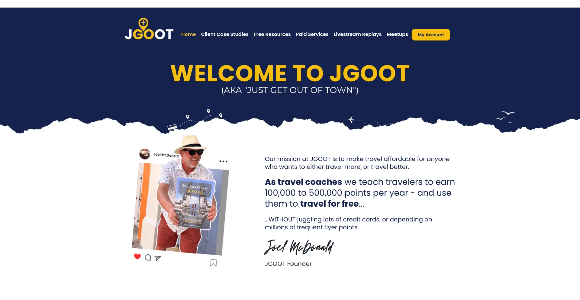 Website screenshot of Jgoot.com