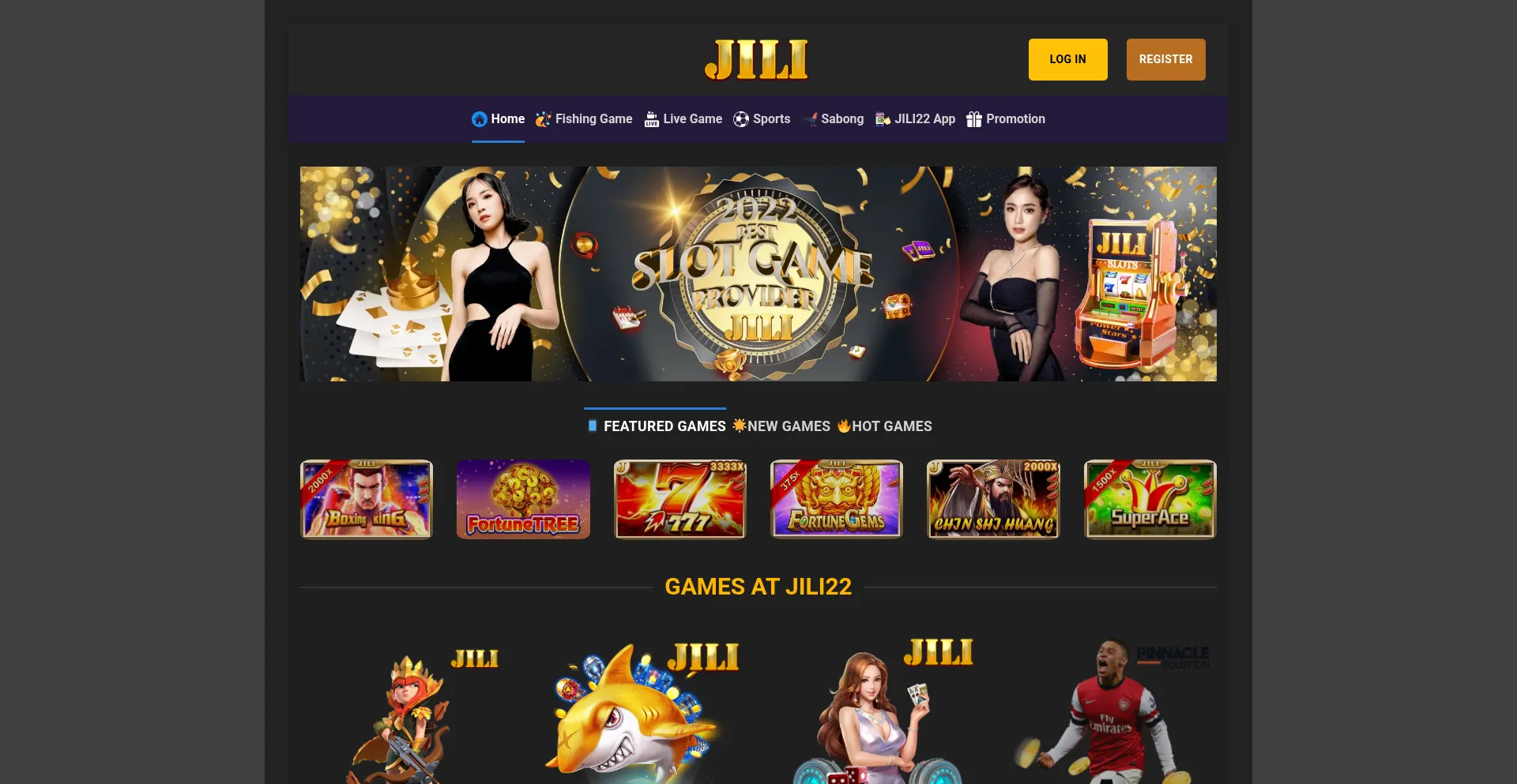 Website screenshot of Jili22.com.ph