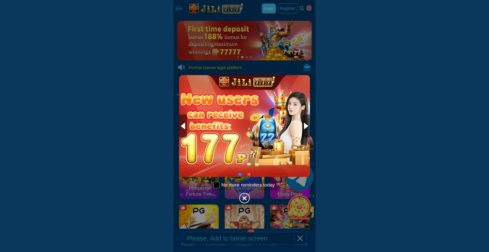 Website screenshot of Jili777php.com
