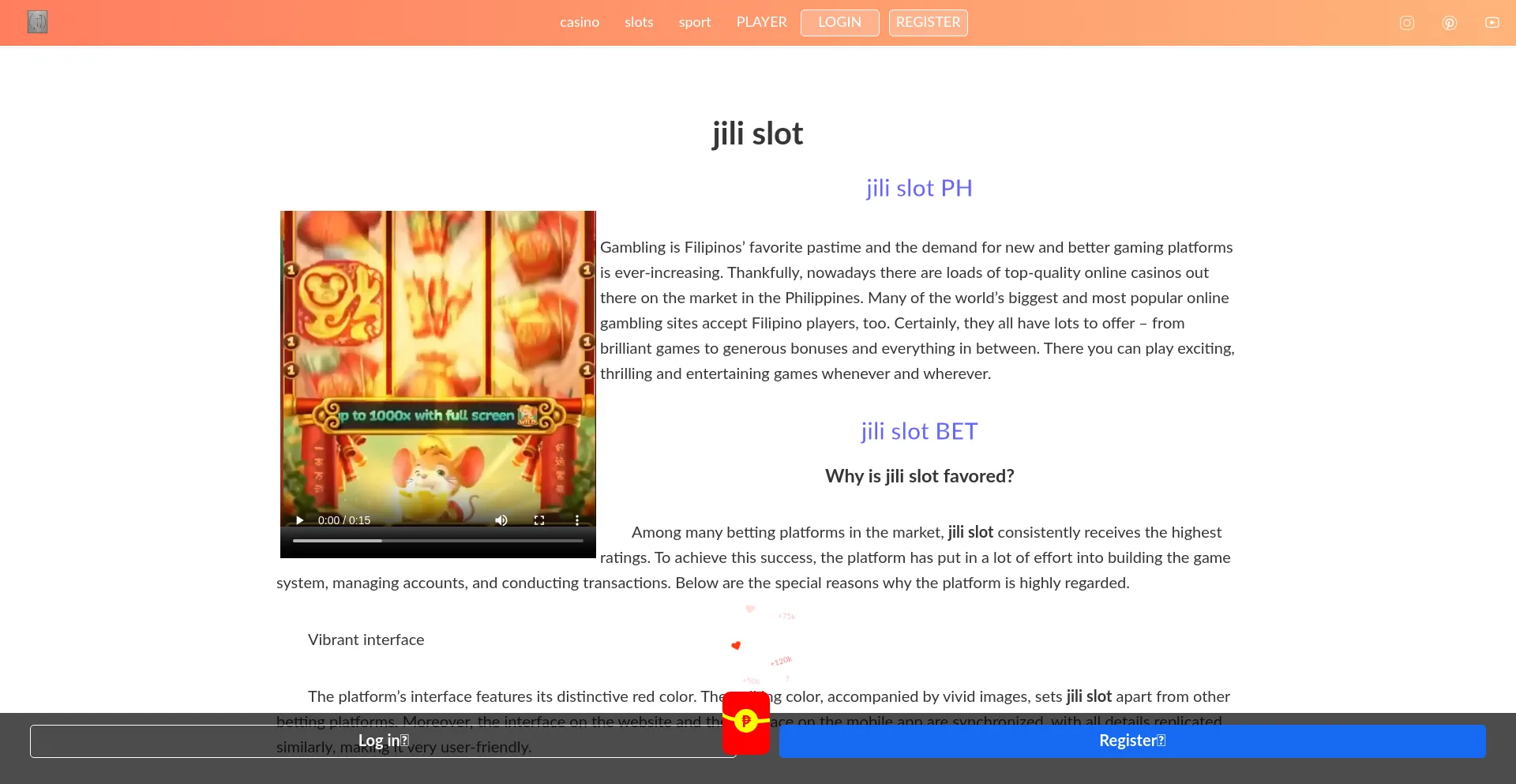 Website screenshot of Jili-slotph.net