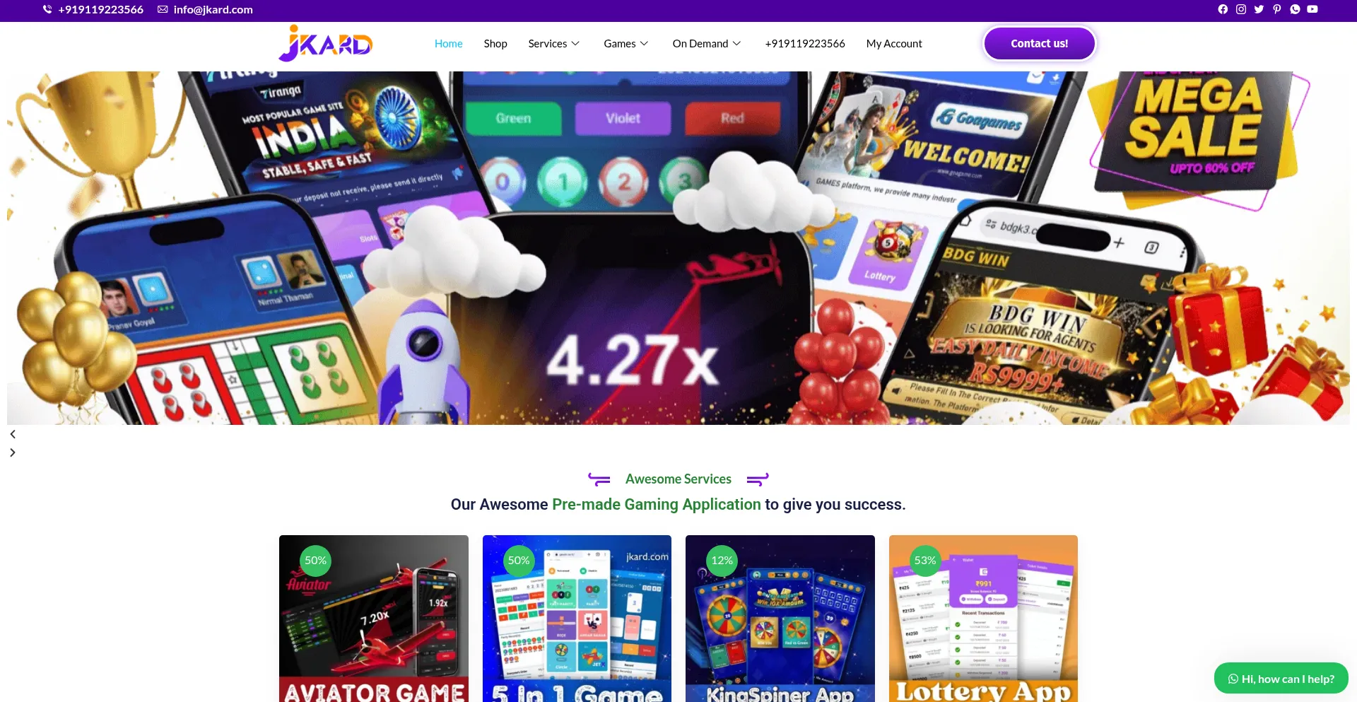 Website screenshot of Jkard.com