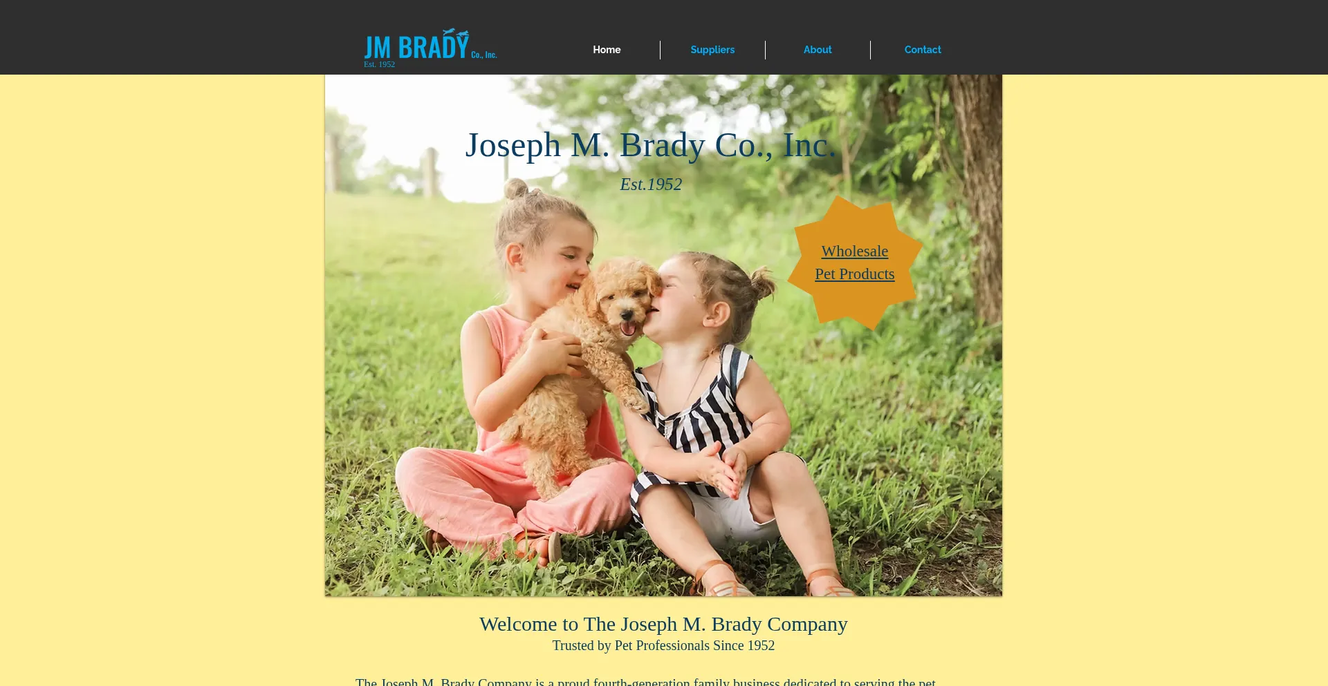 Website screenshot of Jmbrady.com