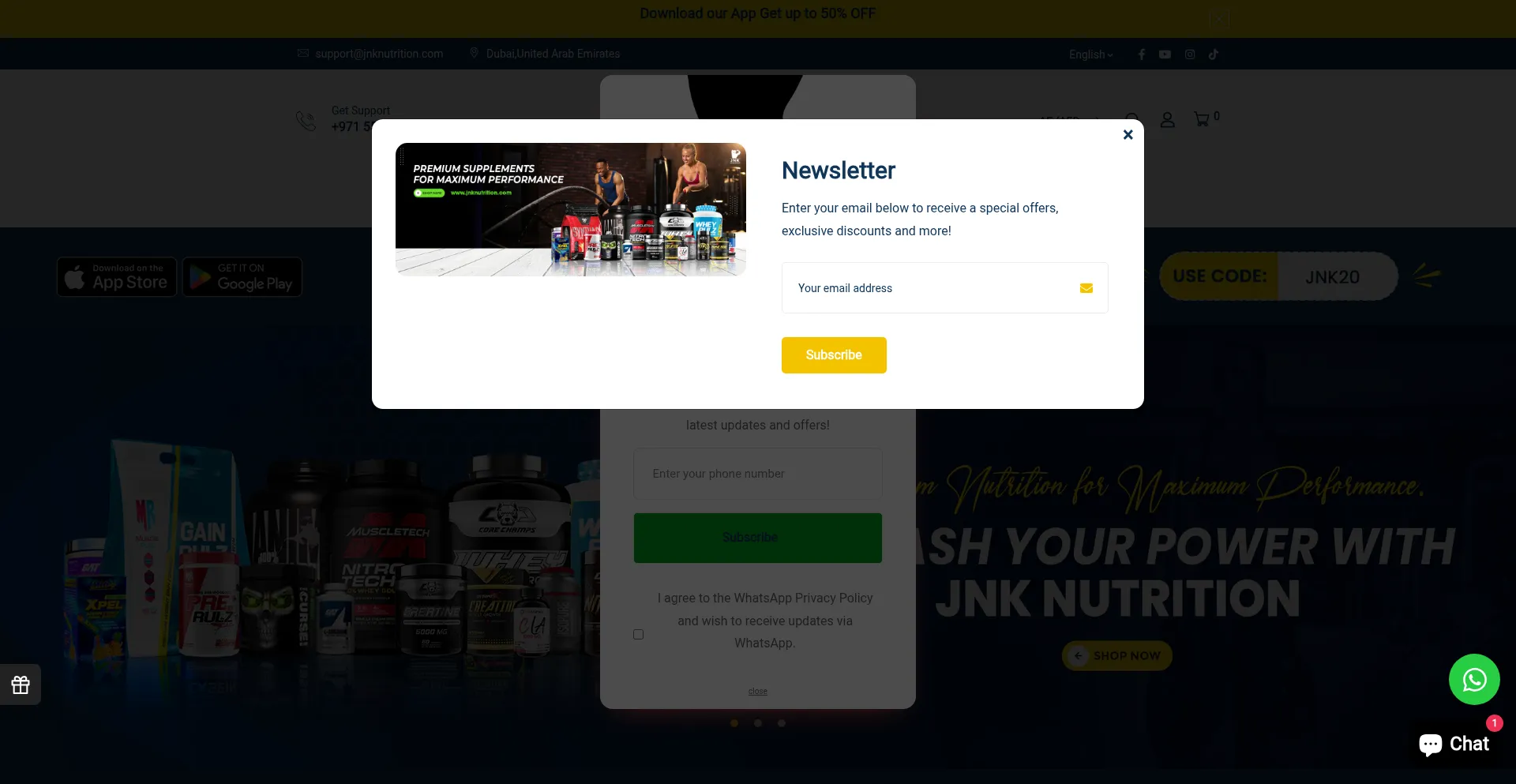 Website screenshot of Jnknutrition.com