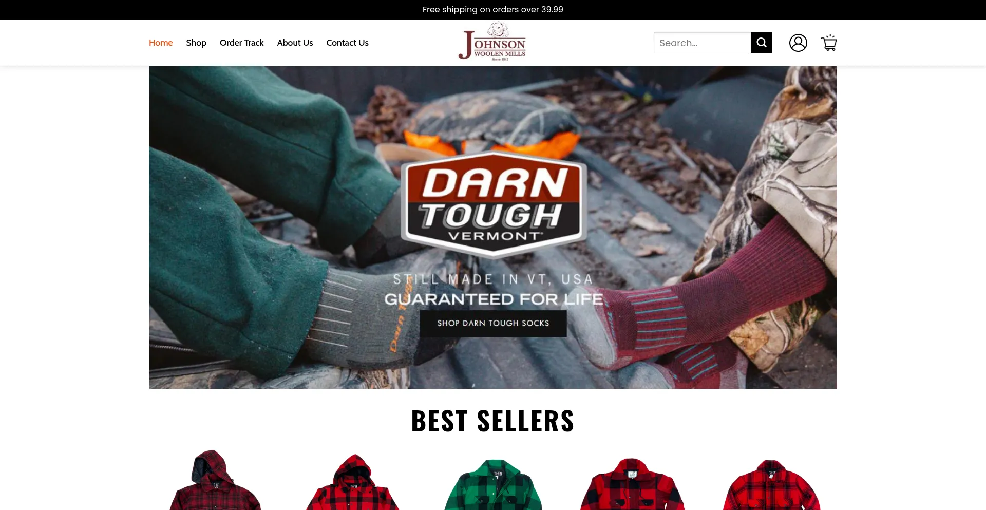 Website screenshot of Johnsonwoolenmills.shop