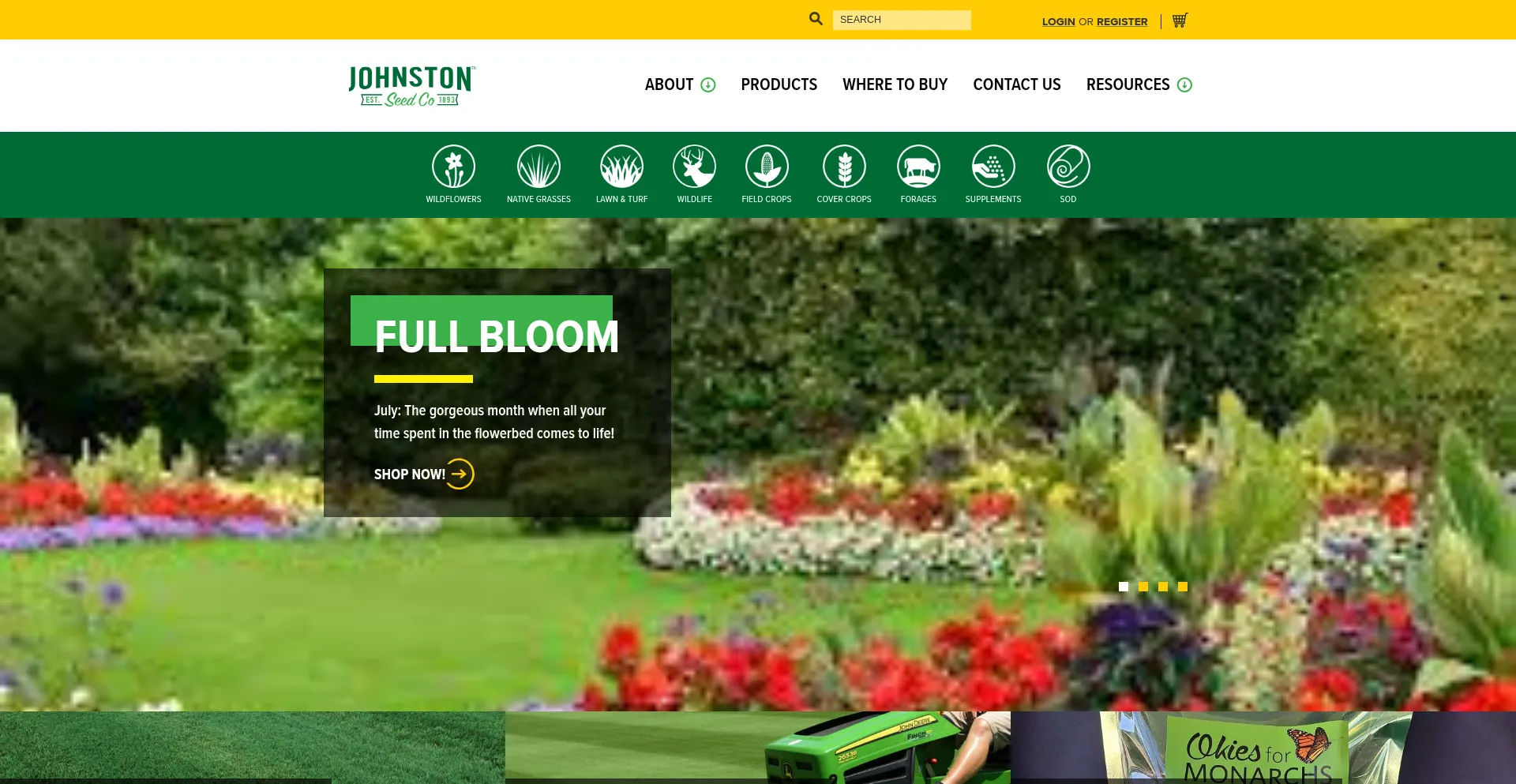 Website screenshot of Johnstonseed.com