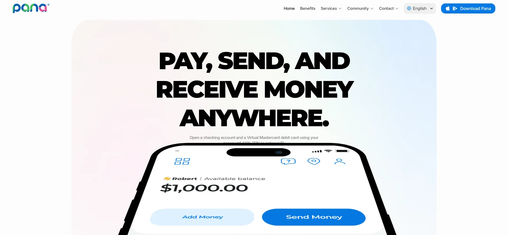 Website screenshot of Joinpana.com