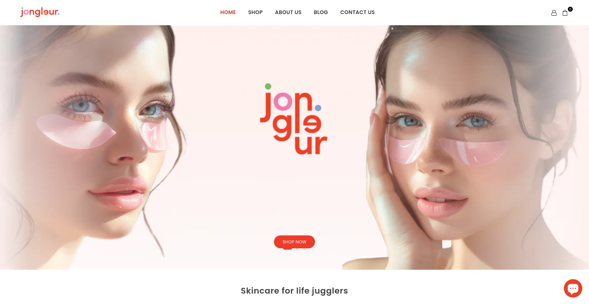 Website screenshot of Jongleurskincare.com
