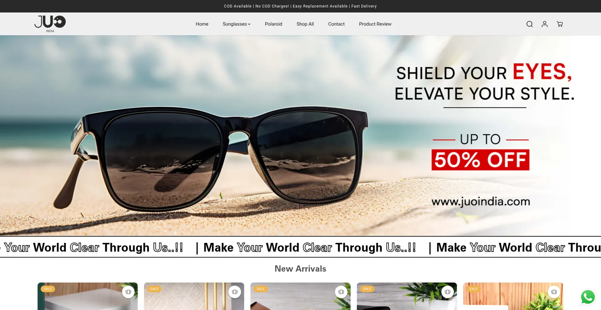Website screenshot of Juoindia.com