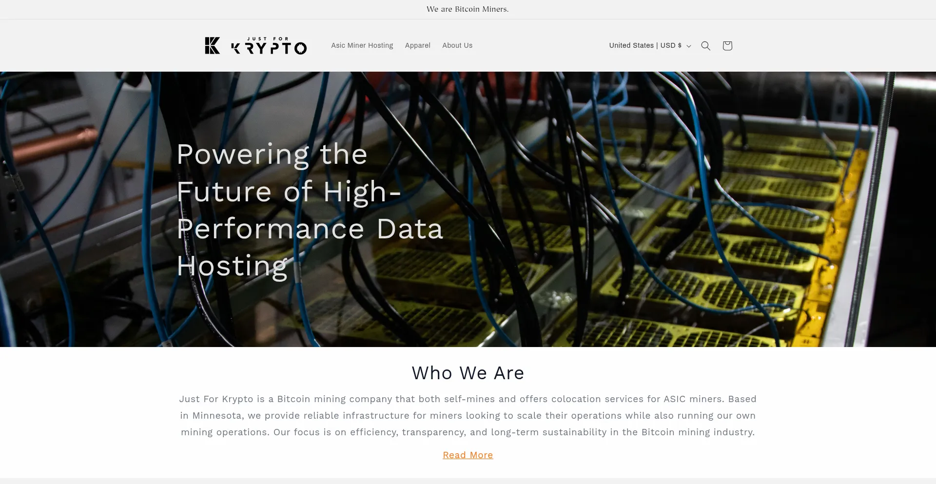 Website screenshot of Justforkrypto.com