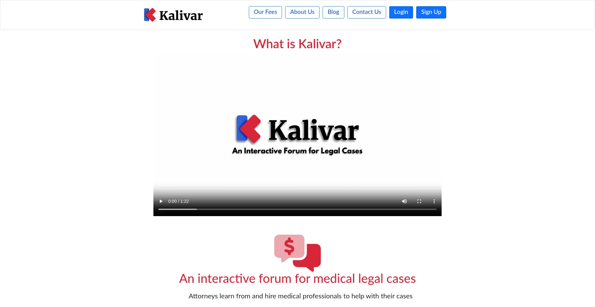 Website screenshot of Kalivar.com