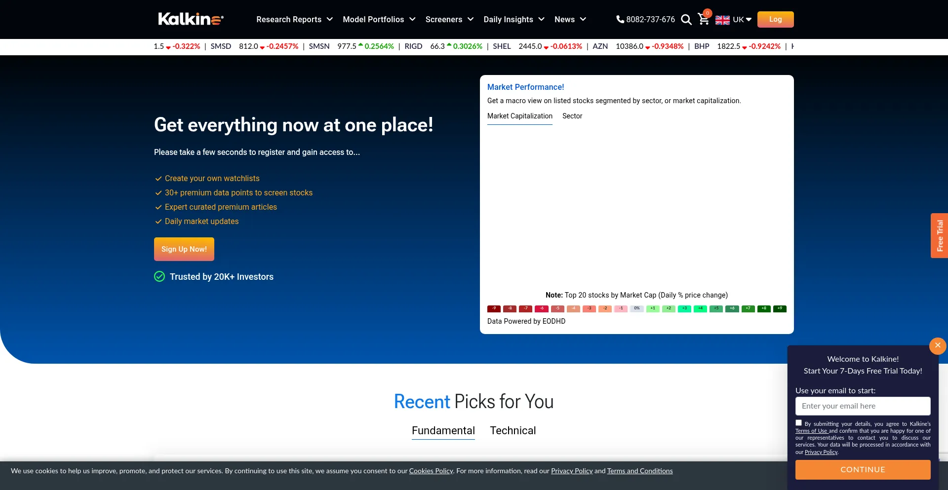 Website screenshot of Kalkine.co.uk