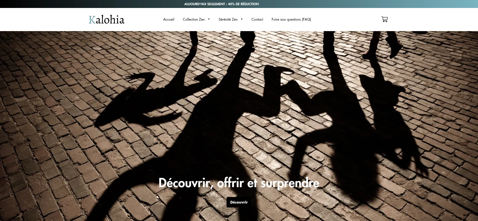 Website screenshot of Kalohia.fr