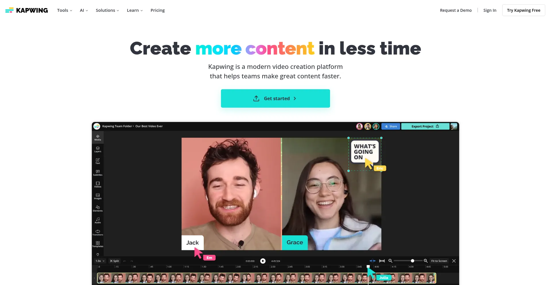 Website screenshot of Kapwing.com