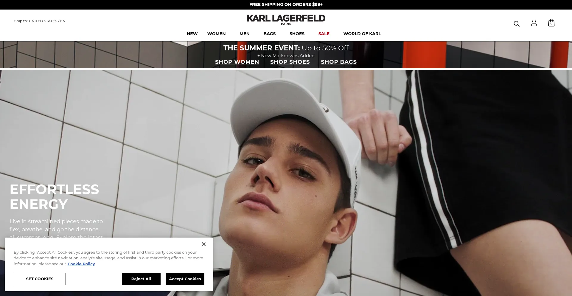 Website screenshot of Karllagerfeldparis.com