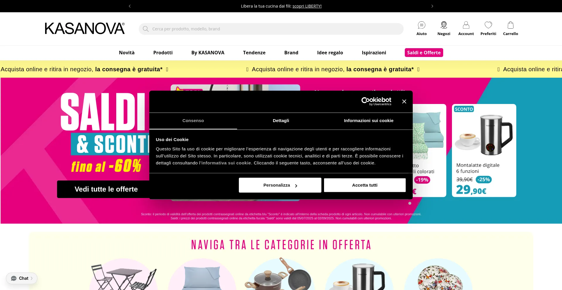 Website screenshot of Kasanova.it
