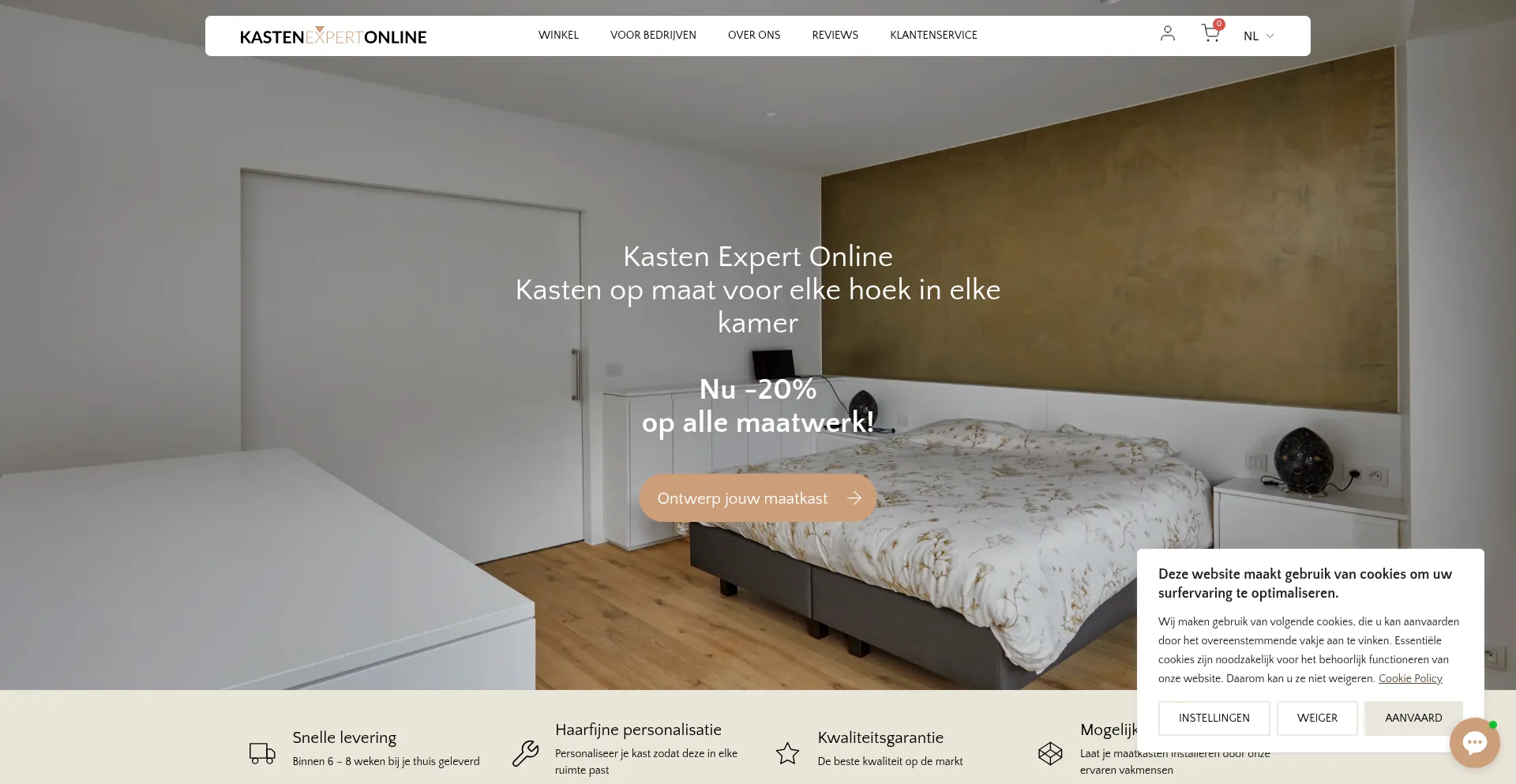 Website screenshot of Kastenexpertonline.be