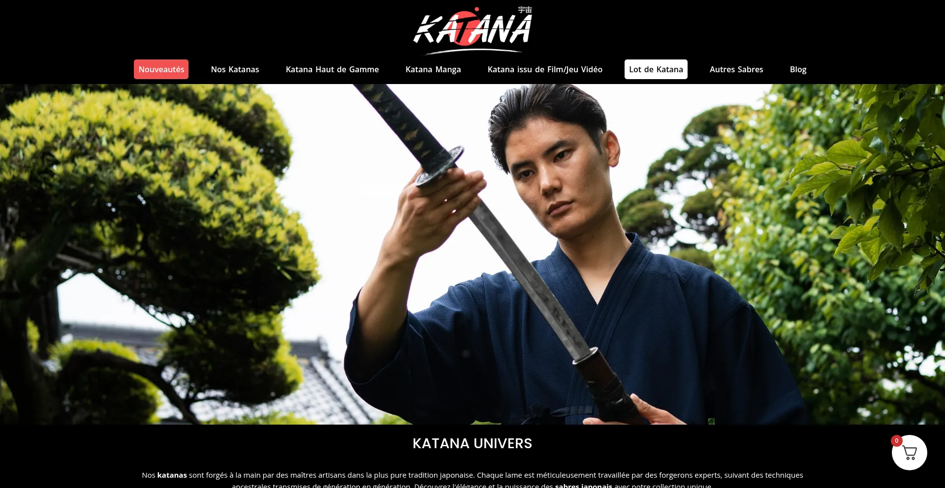 Website screenshot of Katana-univers.fr