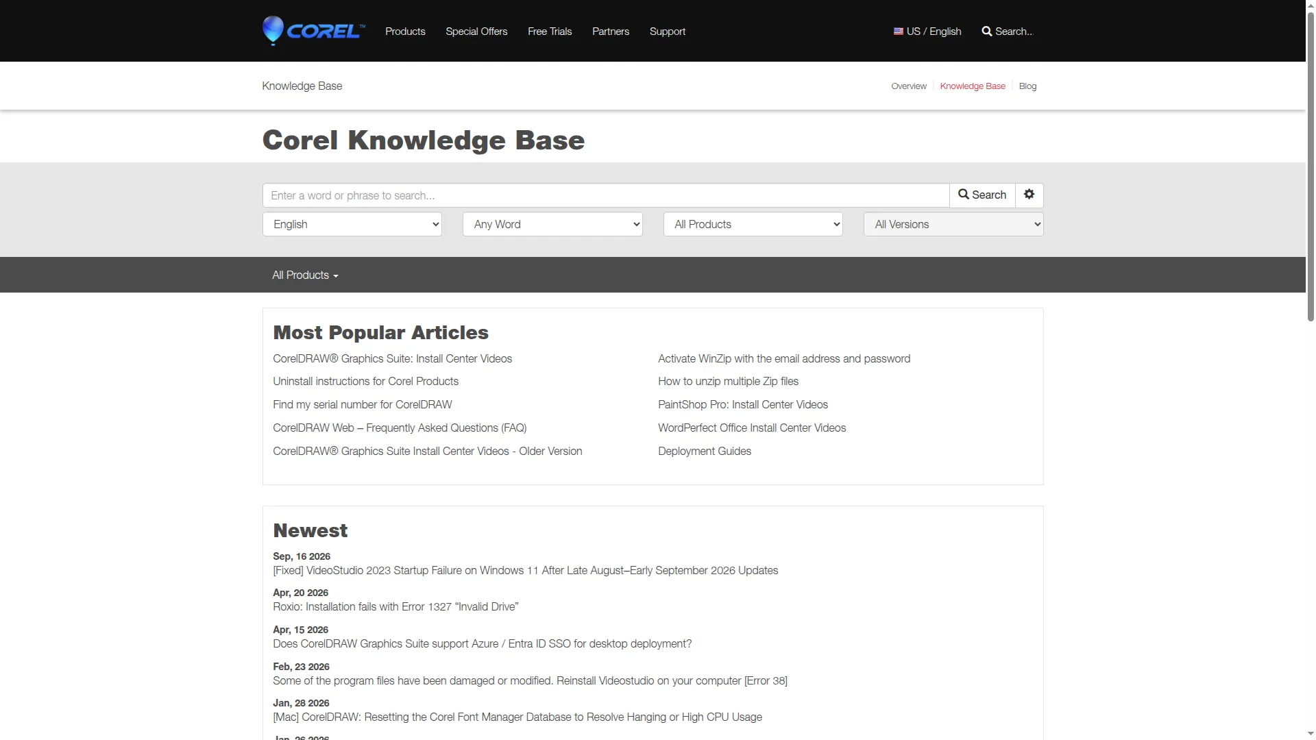 Kb.corel.com