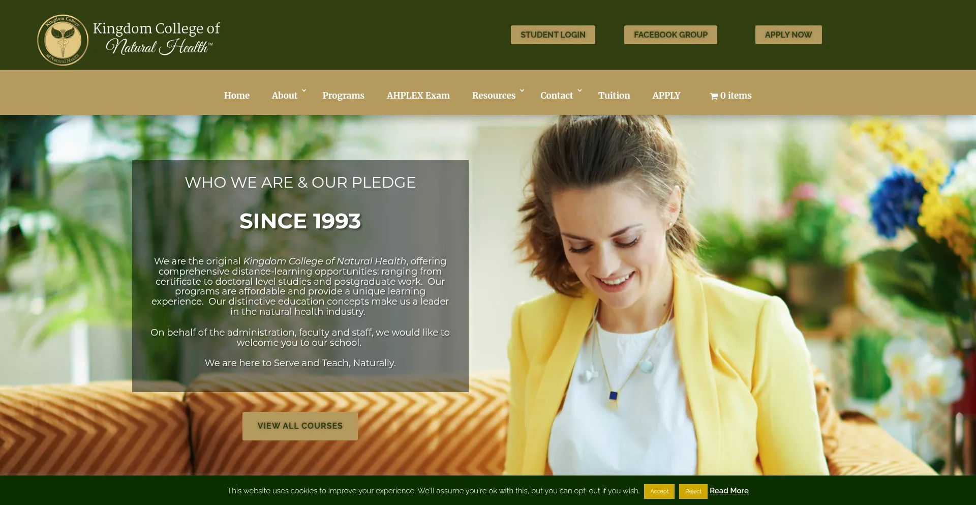 Website screenshot of Kcnh.org