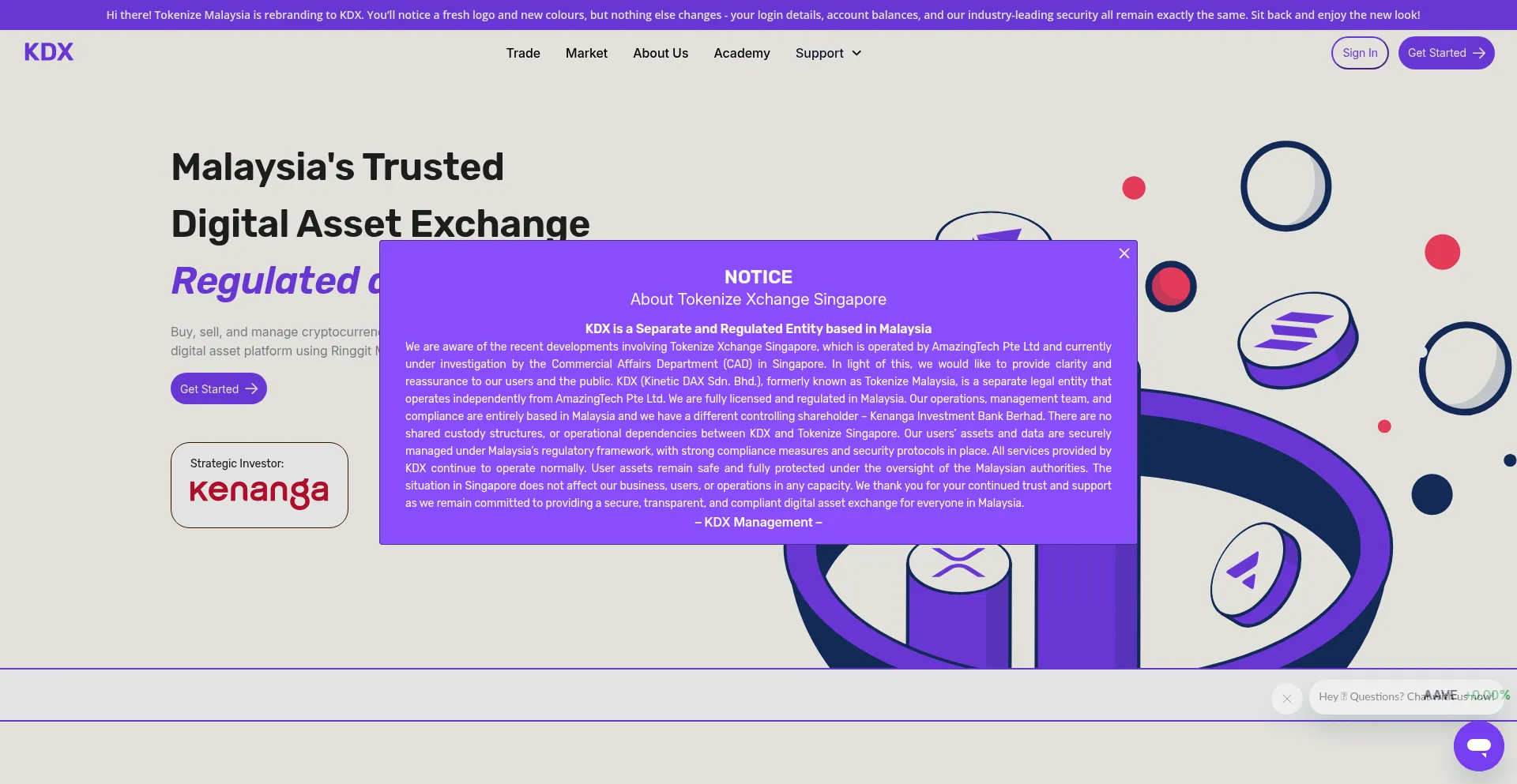 Website screenshot of Kdx.com.my