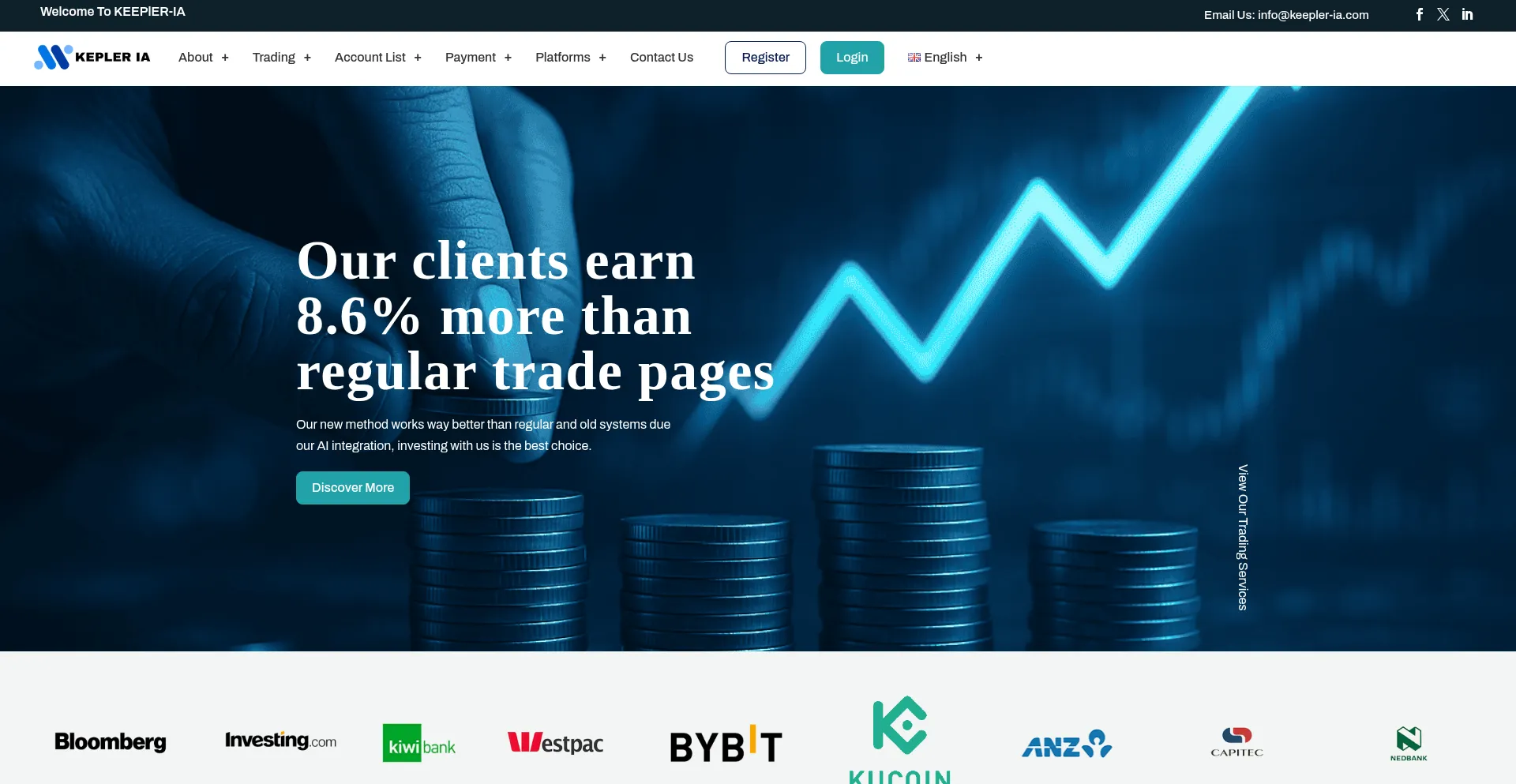 Website screenshot of Keepler-ia.com
