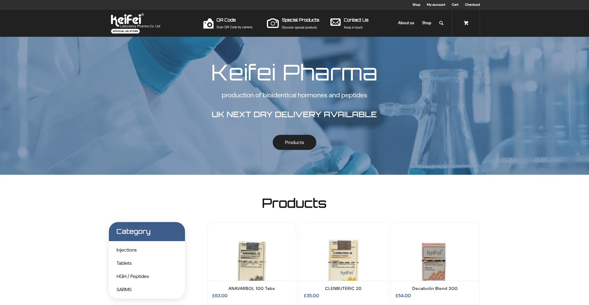 Website screenshot of Keifeipharmauk.com