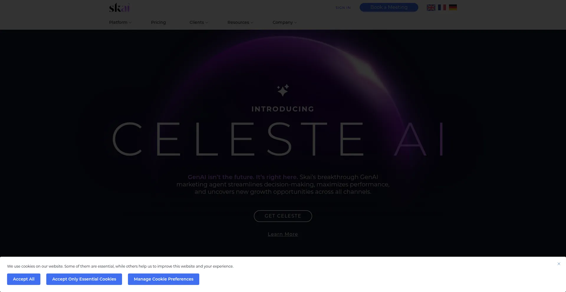 Website screenshot of Kenshoo.com