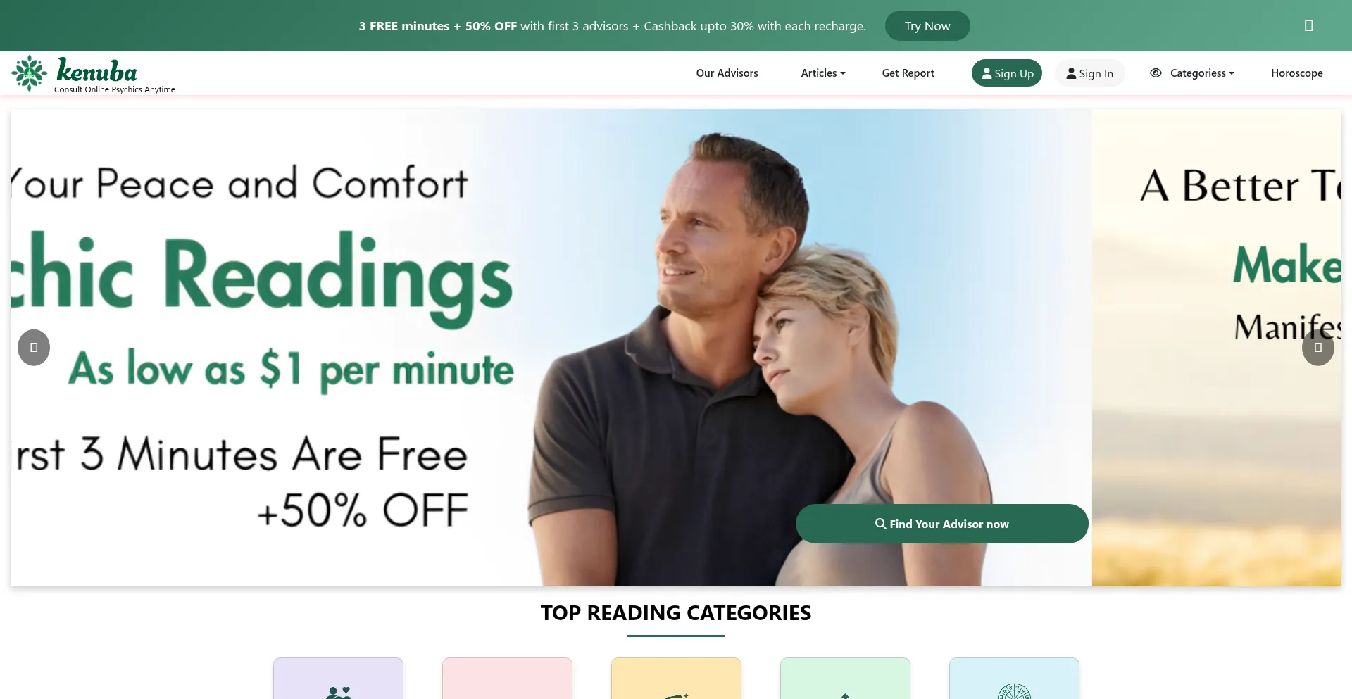 Website screenshot of Kenuba.com