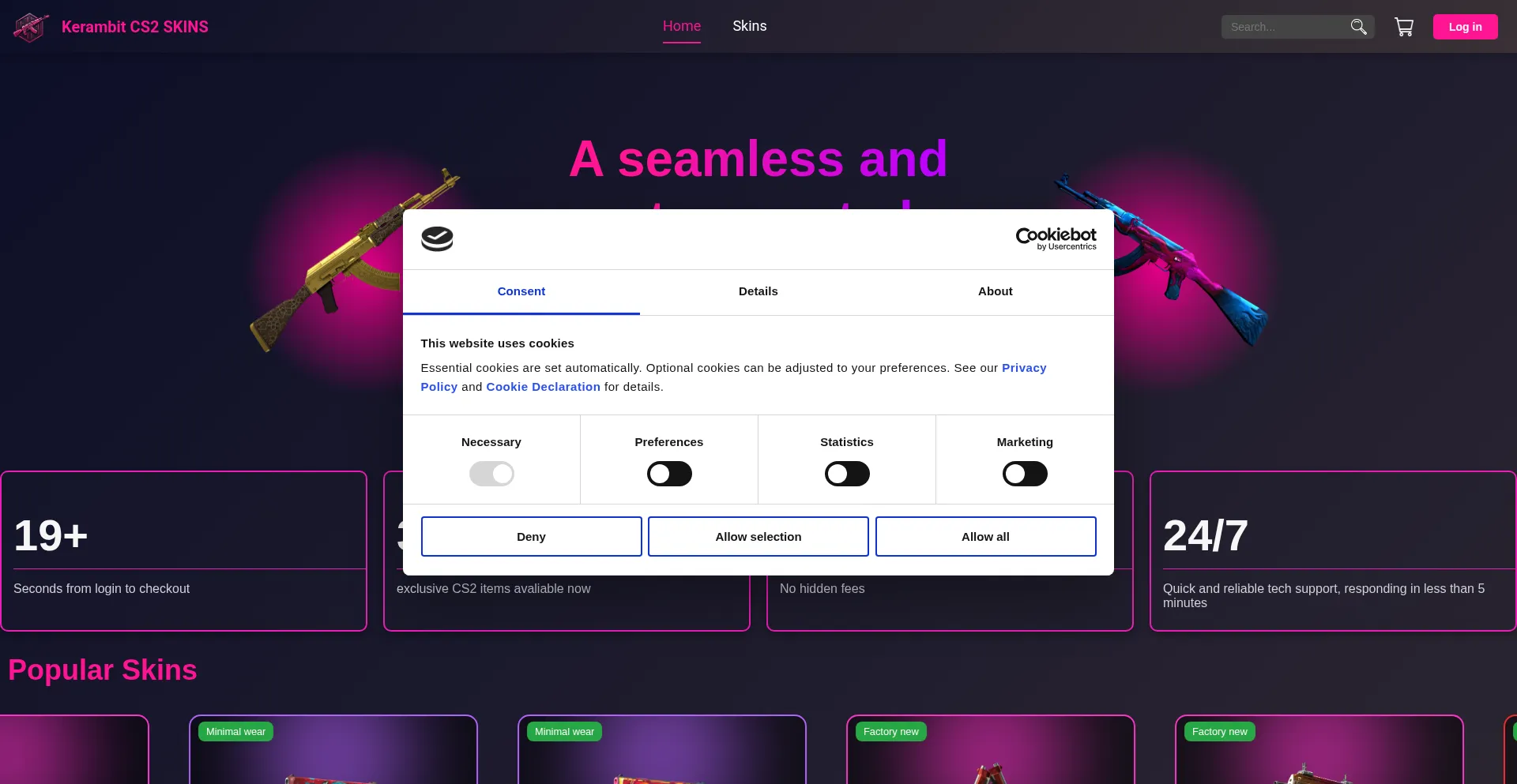 Website screenshot of Kerambit.me