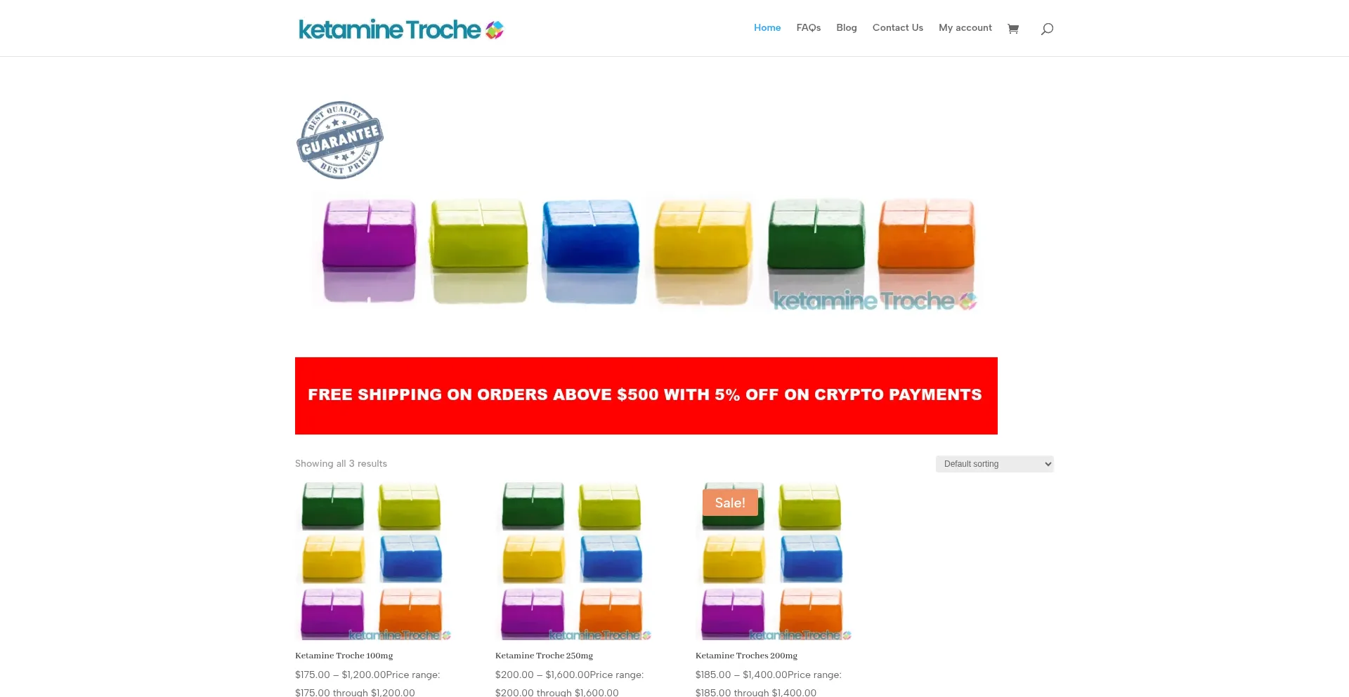 Website screenshot of Ketaminetroche.org