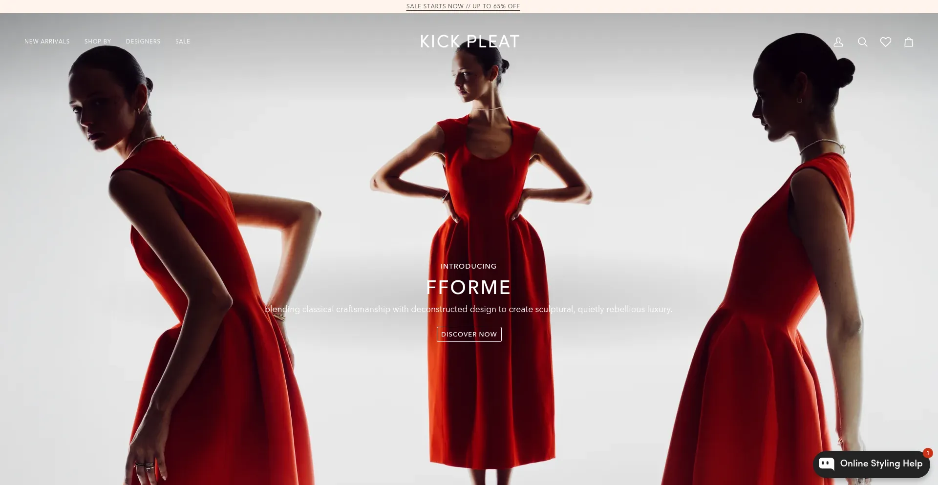 Website screenshot of Kickpleat.com
