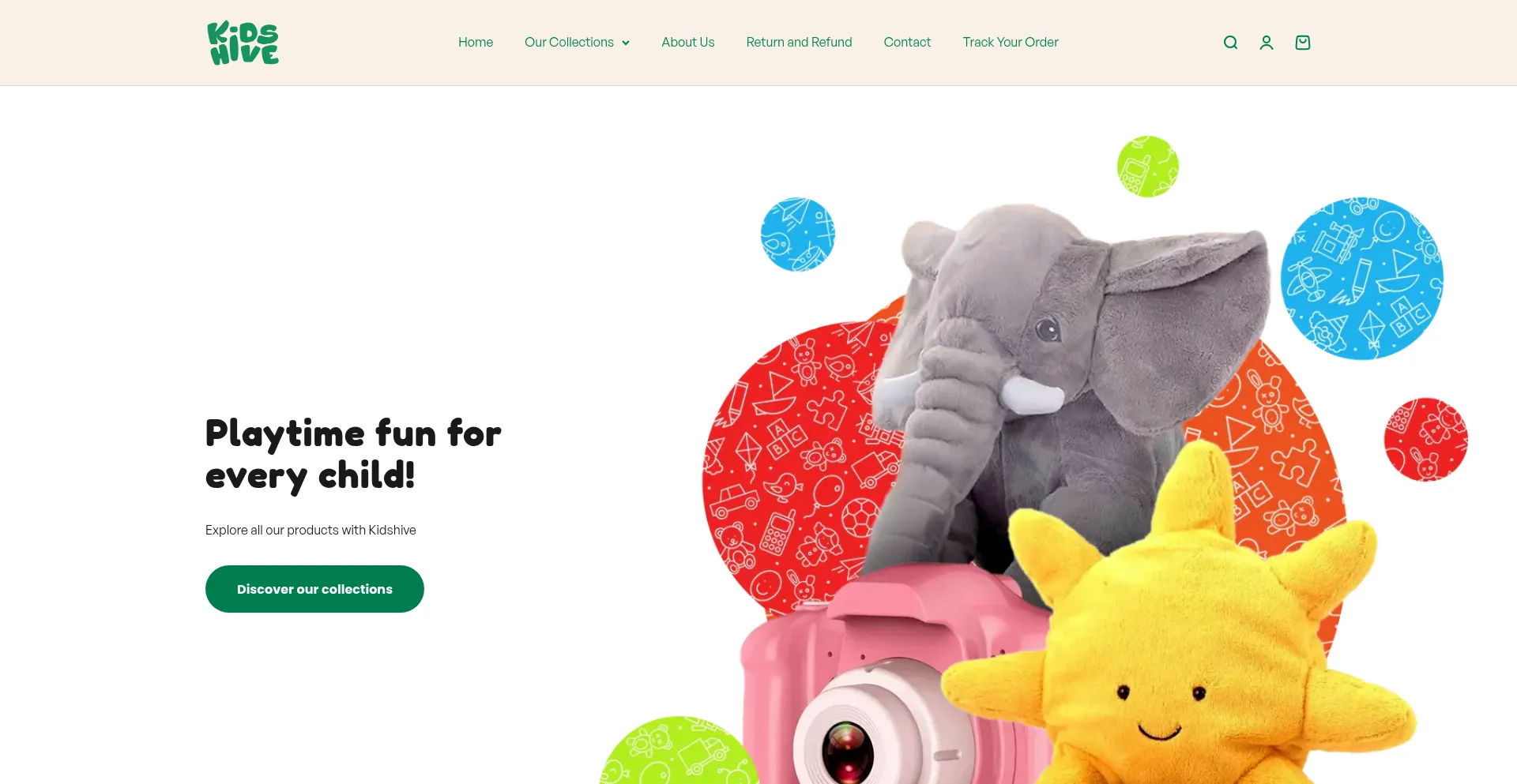 Website screenshot of Kidshiive.com