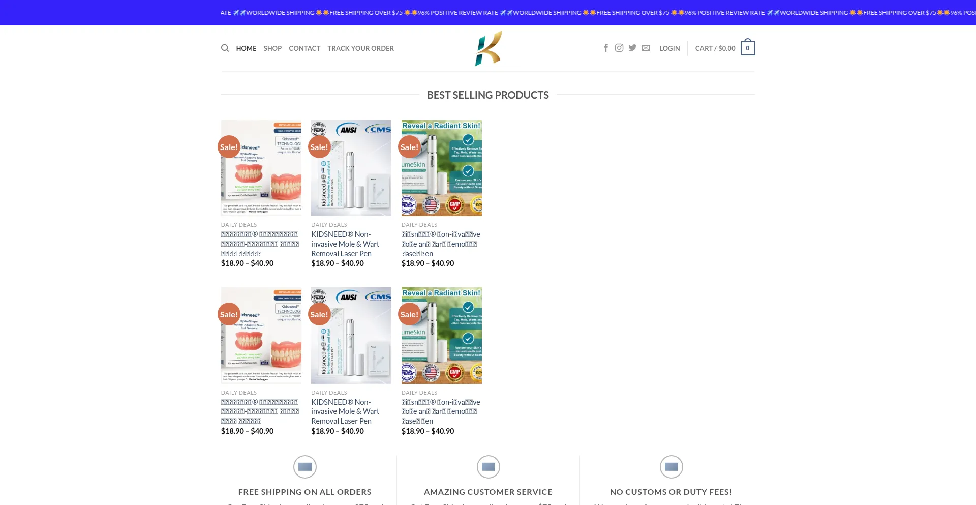 Website screenshot of Kidsneed-laser-pen.com